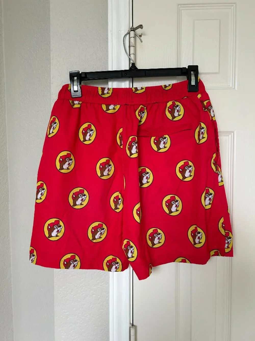 Buc-ee's (Beaver) Logo Men's Swim Trunk - Red - Size Medium